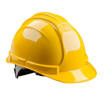 Yellow construction safety helmet
